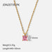 Wholesale alloy square zircon necklace JDC-NE-JD348 NECKLACE 杰鼎 JDN20739-PK Wholesale Jewelry JoyasDeChina Joyas De China