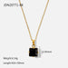Wholesale alloy square zirconium necklace JDC-NE-JD340 NECKLACE 杰鼎 JDN20771-BK Wholesale Jewelry JoyasDeChina Joyas De China