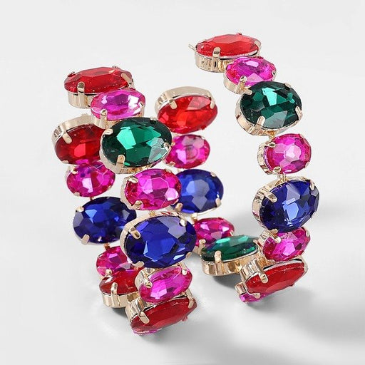 Wholesale Alloy Stained Glass Diamond Earrings JDC-ES-JL677colored rhinestones Earrings ?鹄? Wholesale Jewelry JoyasDeChina Joyas De China