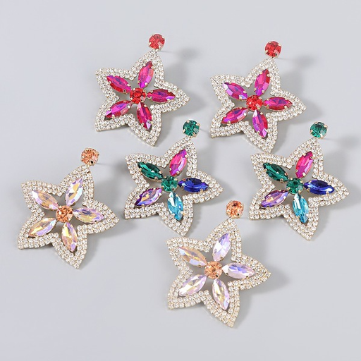 Wholesale Alloy Stained Glass Diamond Star Earrings JDC-ES-JL602colored rhinestones Earrings JoyasDeChina Wholesale Jewelry JoyasDeChina Joyas De China