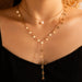 Wholesale alloy star disc double layer necklace with tassel JDC-NE-C173 NECKLACE 咏歌 16349 Wholesale Jewelry JoyasDeChina Joyas De China