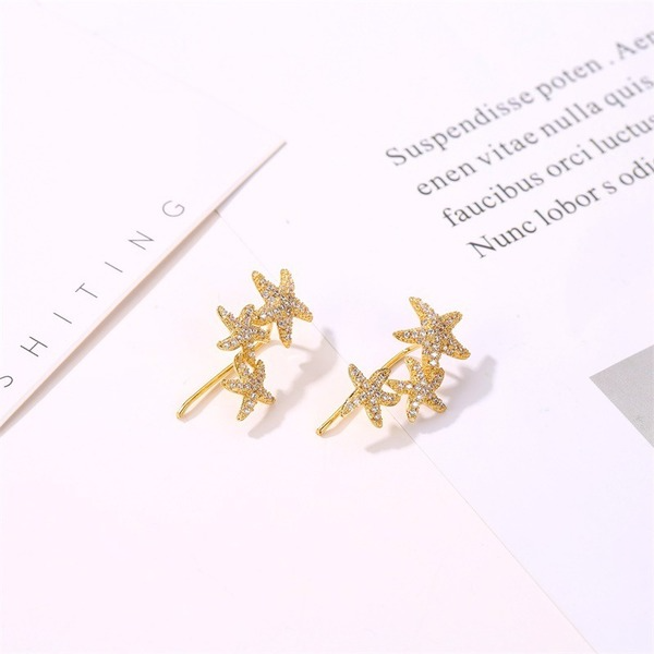 Bulk Jewelry Wholesale alloy starfish diamond set earrings JDC-ES-A055 Wholesale factory from China YIWU China
