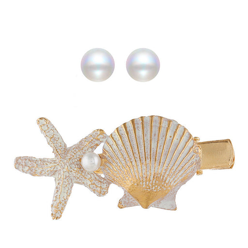 Wholesale alloy starfish shell pearl Hair Clips MOQ≥2 JDC-HC-Aof003 Hair Clips 傲凡 Wholesale Jewelry JoyasDeChina Joyas De China