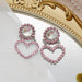 Wholesale Alloy Steel Needle Hollow Heart Shaped Earrings JDC-ES-JX022 Earrings 锦希 pink Wholesale Jewelry JoyasDeChina Joyas De China