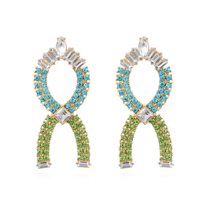 Wholesale alloy store color diamond earrings JDC-ES-MY191 Earrings 曼茵 color Wholesale Jewelry JoyasDeChina Joyas De China