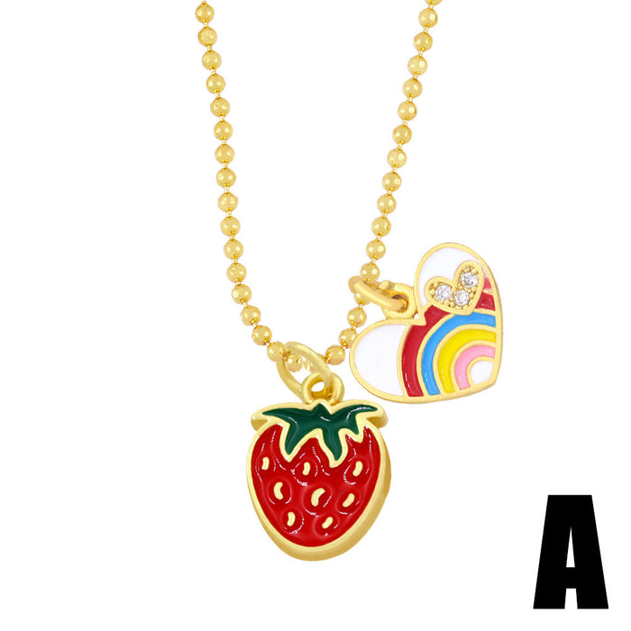 Wholesale alloy strawberry pendant necklace JDC-NE-AS390 NECKLACE 翱昇 A Wholesale Jewelry JoyasDeChina Joyas De China