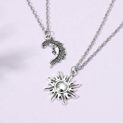 Wholesale Alloy Sun Moon Couple Necklaces JDC-NE-ChenH006 Necklaces 宸翰 Wholesale Jewelry JoyasDeChina Joyas De China