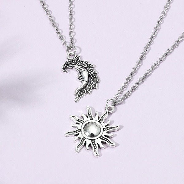 Wholesale Alloy Sun Moon Couple Necklaces JDC-NE-ChenH006 Necklaces 宸翰 Wholesale Jewelry JoyasDeChina Joyas De China