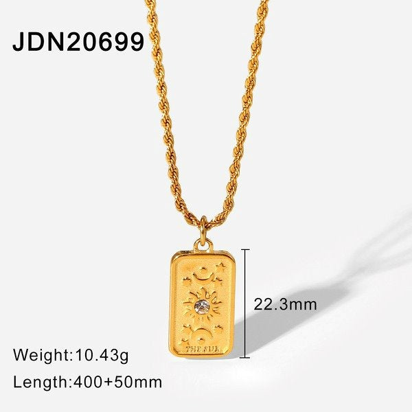 Wholesale Alloy Sun Star Sign Pendant Necklace JDC-NE-JD336 NECKLACE 杰鼎 Wholesale Jewelry JoyasDeChina Joyas De China