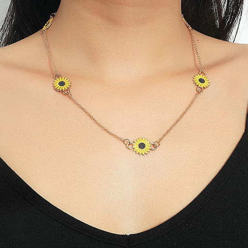 Bulk Jewelry Wholesale alloy sunflower necklaces JDC-NE-A379 Wholesale factory from China YIWU China