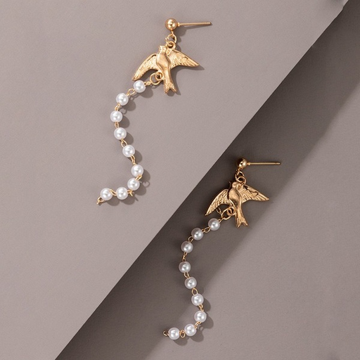 Bulk Jewelry Wholesale alloy swallow pearl tassel earrings JDC-ES-C153 Wholesale factory from China YIWU China