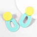 Wholesale alloy synthetic leather plate geometric Earrings JDC-ES-JL817 Earrings 氿乐 yellow green Wholesale Jewelry JoyasDeChina Joyas De China