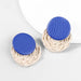Wholesale alloy synthetic leather rattan Earrings JDC-ES-JL819 Earrings 氿乐 blue Wholesale Jewelry JoyasDeChina Joyas De China