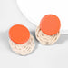 Wholesale alloy synthetic leather rattan Earrings JDC-ES-JL819 Earrings 氿乐 orange Wholesale Jewelry JoyasDeChina Joyas De China
