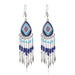 Wholesale Alloy Tassel Bead Earrings JDC-ES-Daiq020 Earrings 黛茜 E1816-1 blue Wholesale Jewelry JoyasDeChina Joyas De China