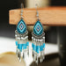 Wholesale Alloy Tassel Bead Earrings JDC-ES-Daiq020 Earrings 黛茜 E1816-3 light blue Wholesale Jewelry JoyasDeChina Joyas De China
