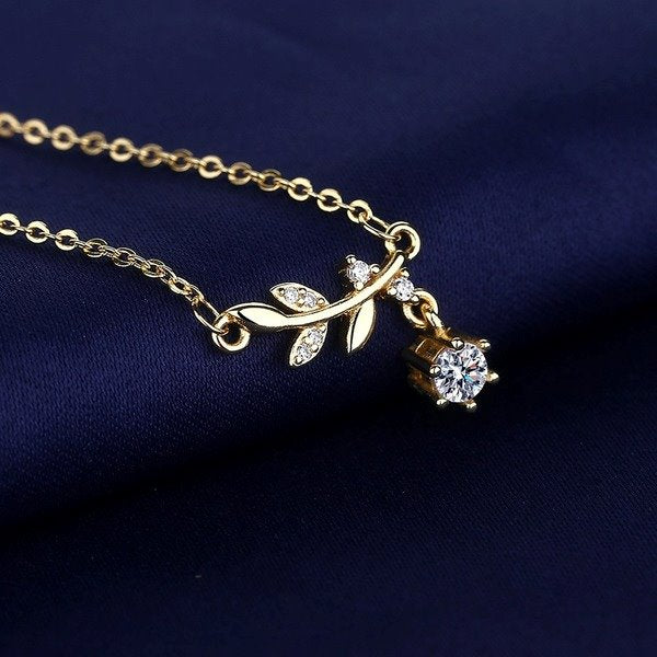 Wholesale alloy tassel leaf necklace Sterling Silver Jewelry JDC-NE-BLX036 NECKLACE 宝来兴 Wholesale Jewelry JoyasDeChina Joyas De China