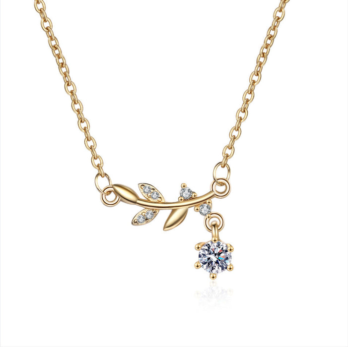 Wholesale alloy tassel leaf necklace Sterling Silver Jewelry JDC-NE-BLX036 NECKLACE 宝来兴 gold Wholesale Jewelry JoyasDeChina Joyas De China