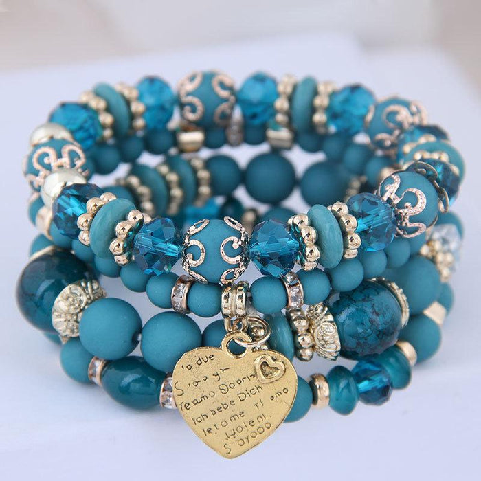Bulk Jewelry Wholesale alloy tassel multilayer mixed color beaded bracelet JDC-BT-wy001 Wholesale factory from China YIWU China