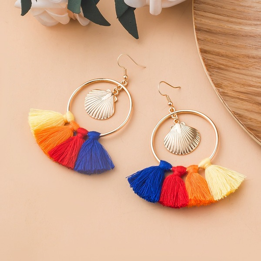 Bulk Jewelry Wholesale alloy tassel woven rope earrings JDC-ES-KJ023 Wholesale factory from China YIWU China