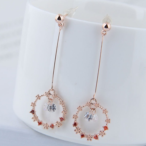 Bulk Jewelry Wholesale alloy tassel zircon crystal flower earrings JDC-ES-wy068 Wholesale factory from China YIWU China