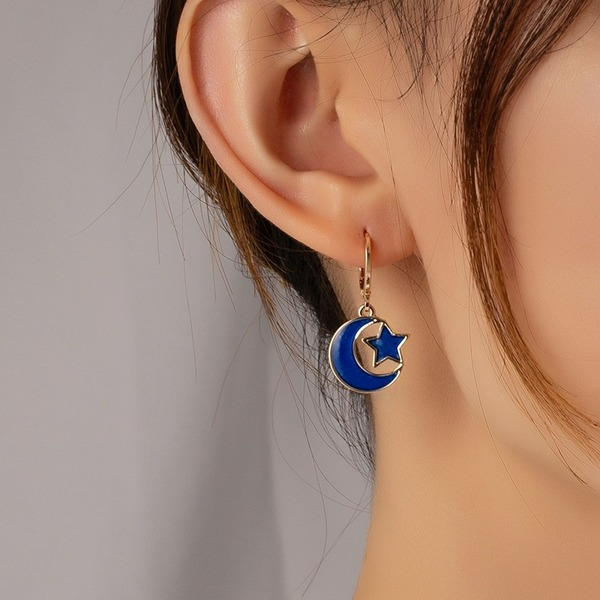 Wholesale alloy temperament Moon Star Earrings JDC-ES-AYN345 Earrings JoyasDeChina Wholesale Jewelry JoyasDeChina Joyas De China