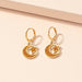 Wholesale alloy temperament Moon Star Earrings JDC-ES-AYN345 Earrings JoyasDeChina E2192 - burnt yellow Wholesale Jewelry JoyasDeChina Joyas De China