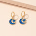 Wholesale alloy temperament Moon Star Earrings JDC-ES-AYN345 Earrings JoyasDeChina E2193- blue. Wholesale Jewelry JoyasDeChina Joyas De China
