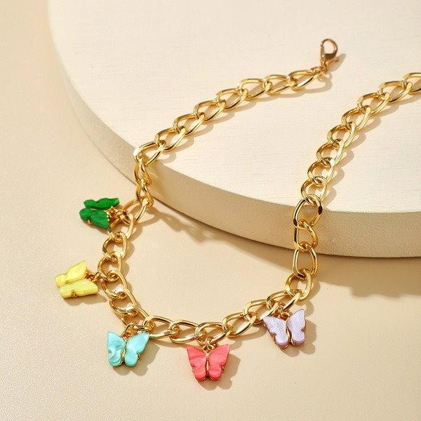 Wholesale alloy thick chain butterfly necklace JDC-NE-C229 NECKLACE 咏歌 Wholesale Jewelry JoyasDeChina Joyas De China