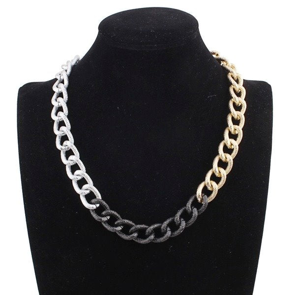 Wholesale Alloy Thick Chain Short Cuban Necklaces JDC-NE-GSGL027 Necklaces 谷力 Wholesale Jewelry JoyasDeChina Joyas De China
