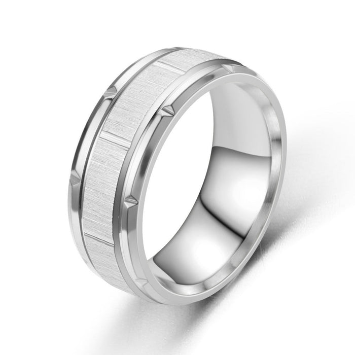 Wholesale alloy titanium steel batch flower line shaped ring JDC-RS-TS068 Rings 腾穗 8MMsilver No.7 Wholesale Jewelry JoyasDeChina Joyas De China
