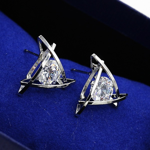 Bulk Jewelry Wholesale alloy triangle diamond inlaid Zircon Earrings JDC-ES-MH054 Wholesale factory from China YIWU China