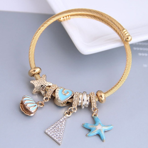 Bulk Jewelry Wholesale alloy triangle starfish Pentagram shell bracelet JDC-BT-XINY016 Wholesale factory from China YIWU China