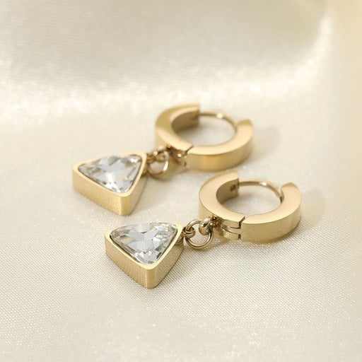 Wholesale alloy triangle zircon earrings JDC-ES-JD335 Earrings 杰鼎 Wholesale Jewelry JoyasDeChina Joyas De China
