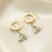 Wholesale alloy triangle zircon earrings JDC-ES-JD335 Earrings 杰鼎 Wholesale Jewelry JoyasDeChina Joyas De China