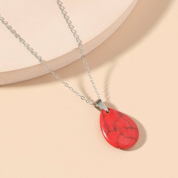 Wholesale alloy turquoise necklace JDC-NE-MiMeng007 NECKLACE 米萌 red Wholesale Jewelry JoyasDeChina Joyas De China