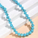 Wholesale alloy turquoise necklace JDC-NE-MiMeng009 NECKLACE 米萌 blue Wholesale Jewelry JoyasDeChina Joyas De China