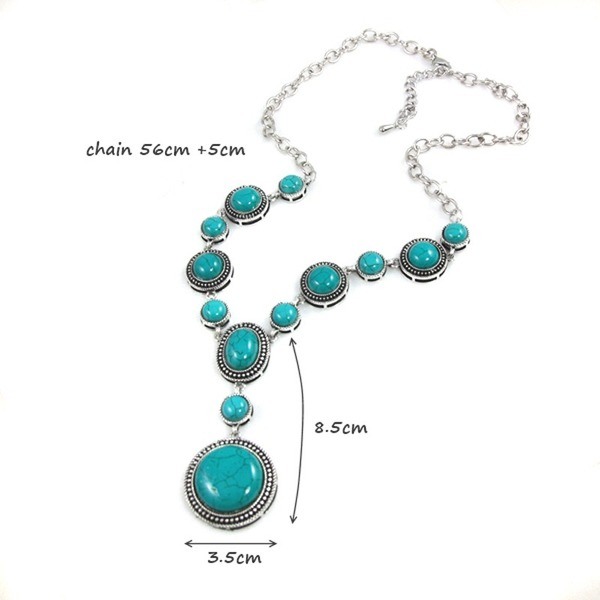 Bulk Jewelry Wholesale alloy Turquoise Necklaces JDC-NE-AS245 Wholesale factory from China YIWU China