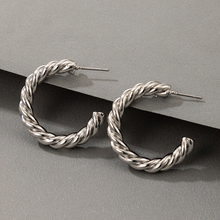 Wholesale alloy twist earrings JDC-ES-C449 Earrings 咏歌 18829 Wholesale Jewelry JoyasDeChina Joyas De China