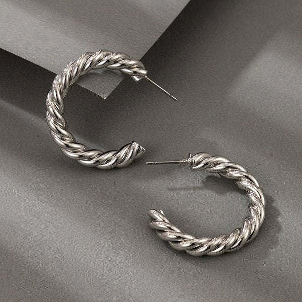 Wholesale alloy twist earrings JDC-ES-C449 Earrings 咏歌 Wholesale Jewelry JoyasDeChina Joyas De China