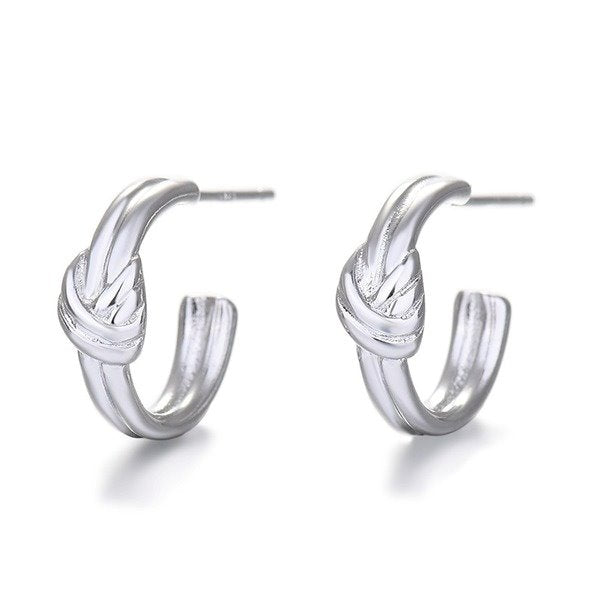 Wholesale alloy twisted geometric stud earrings JDC-ES-QLX046 Earrings 巧兰轩 Wholesale Jewelry JoyasDeChina Joyas De China
