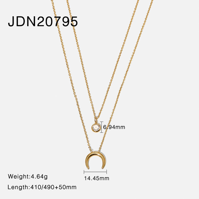 Wholesale alloy upside down moon necklace JDC-NE-JD331 NECKLACE 杰鼎 JDN20795 Wholesale Jewelry JoyasDeChina Joyas De China