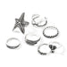Wholesale alloy V-shaped totem seven-piece ring set JDC-RS-C367 Rings 咏歌 Wholesale Jewelry JoyasDeChina Joyas De China