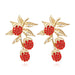 Wholesale alloy versatile color diamond Cherry Earrings JDC-ES-MY210 Earrings 曼茵 color Wholesale Jewelry JoyasDeChina Joyas De China