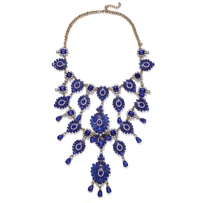 Wholesale alloy Vintage gem necklace JDC-NE-JQ181 NECKLACE 佳琪 blue Wholesale Jewelry JoyasDeChina Joyas De China