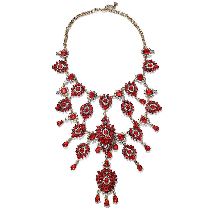 Wholesale alloy Vintage gem necklace JDC-NE-JQ181 NECKLACE 佳琪 red Wholesale Jewelry JoyasDeChina Joyas De China