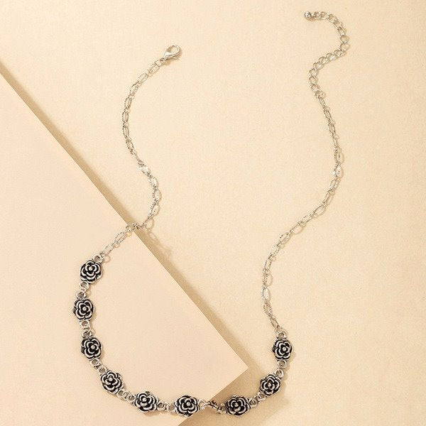 Wholesale alloy vintage rose single layer necklace JDC-NE-C174 NECKLACE 咏歌 Wholesale Jewelry JoyasDeChina Joyas De China