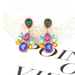 Wholesale alloy water drop flower color diamond earrings JDC-ES-MY120 JoyasDeChina Wholesale Jewelry JoyasDeChina Joyas De China