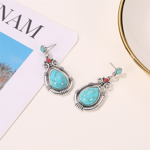 Bulk Jewelry Wholesale alloy water drop pine stone earrings JDC-ES-MH041 Wholesale factory from China YIWU China