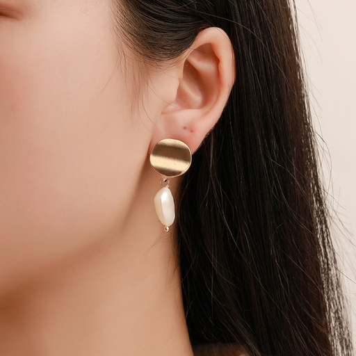 Bulk Jewelry Wholesale alloy wave mirror stereo earrings JDC-ES-MH046 Wholesale factory from China YIWU China